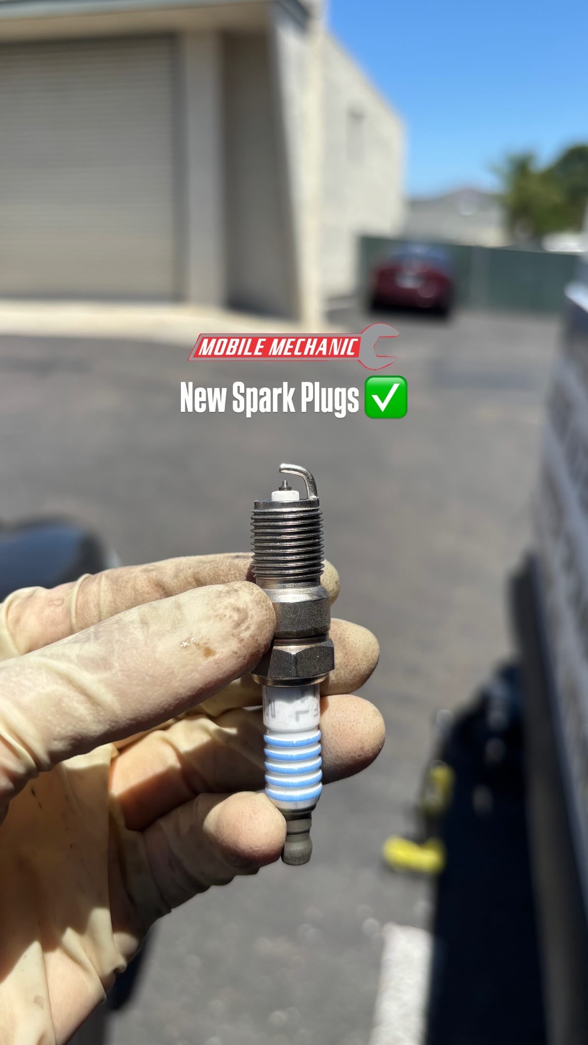 New spark plug after replacement