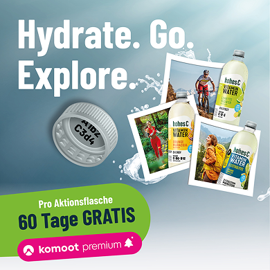 hohes C vitaminwater x komoot - Hydrate. Go. Explore.