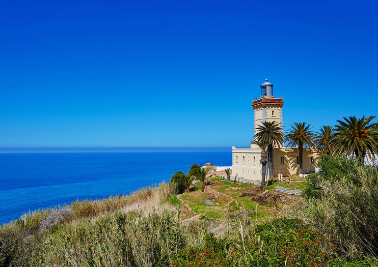 Atlantic lighthouse and coastline near Tangier