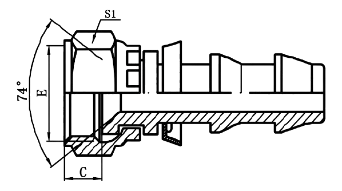 JIC FEMALE 74° CONE SEAT SOCKETLESS FITTING