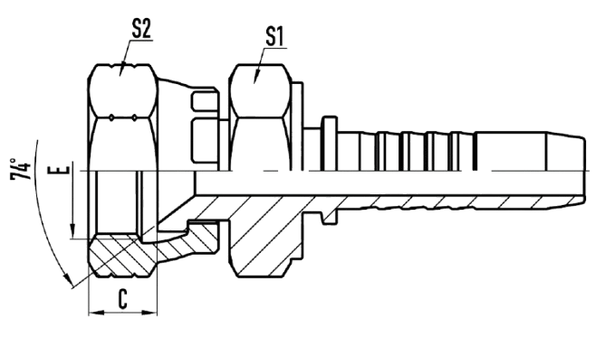 26711D JIC FEMALE 74 °Cone SAET / SAE J514-26711 D