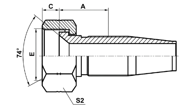 26718 -R5T JIC FEMALE 74° CONE SEAL REUSABLE FITTING 26718R5-T