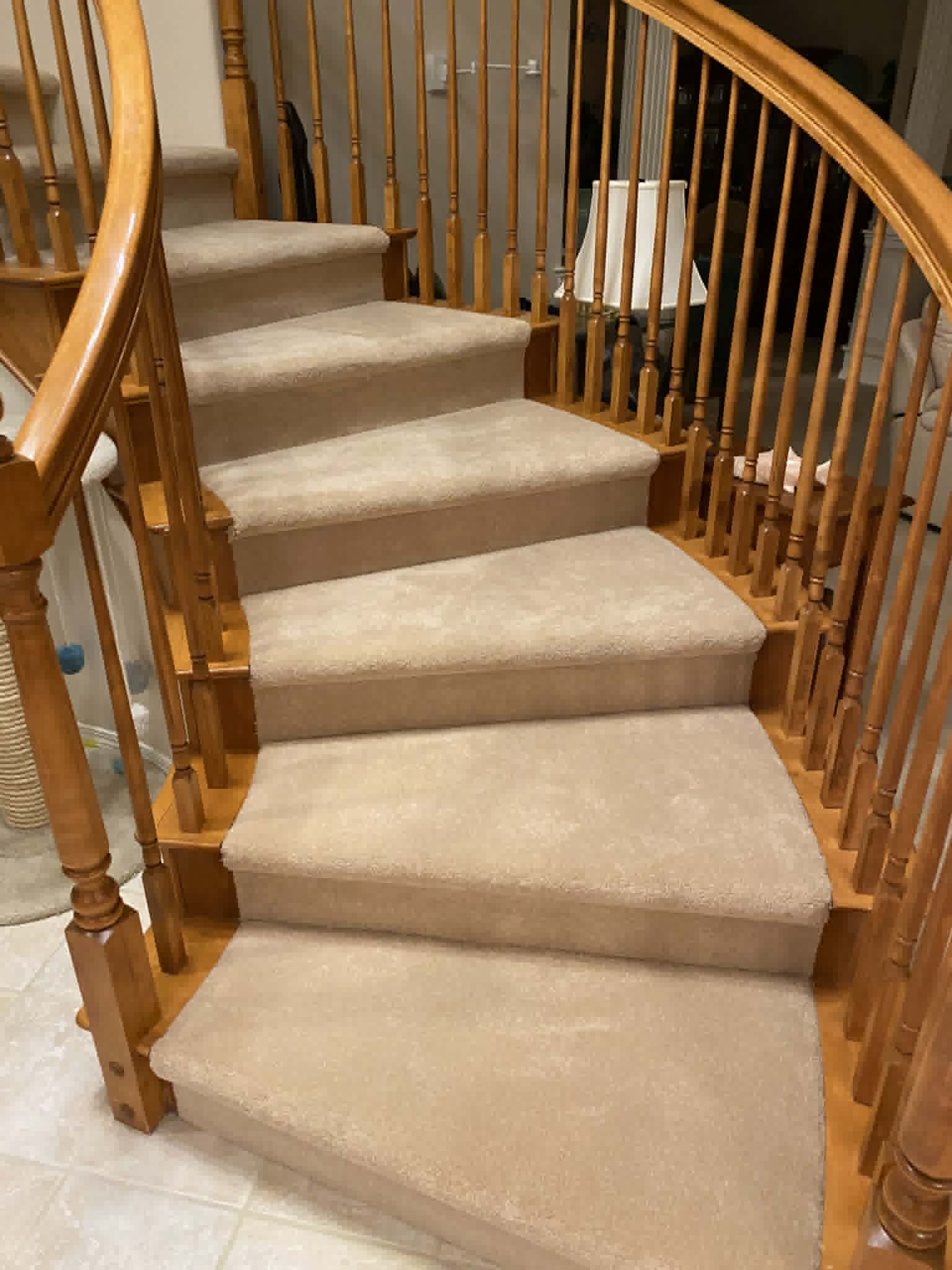 Stairs flooring installation by HP Carpets