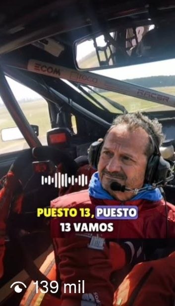 Reel viral: puesto 13 vamos desde el auto de carrera