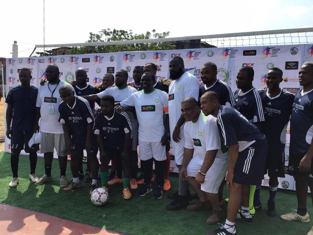 Jet Friends FC and KUTH team group photo at media backdrop
