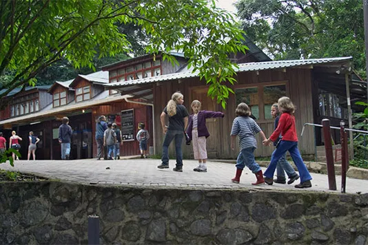Visitors exploring the Monteverde Cloud Forest reserve