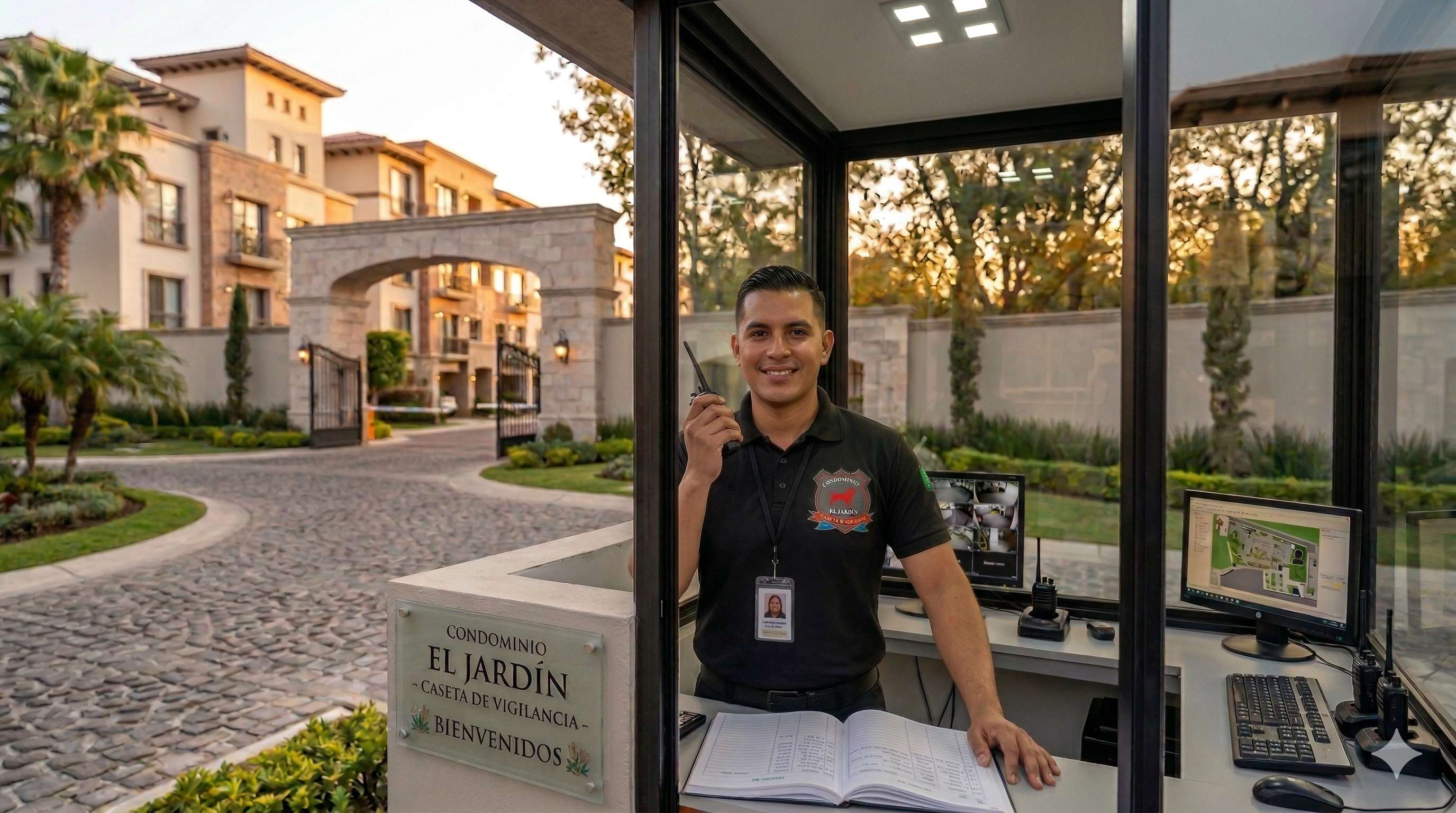 Guardia LITACHA en caseta de vigilancia de condominio