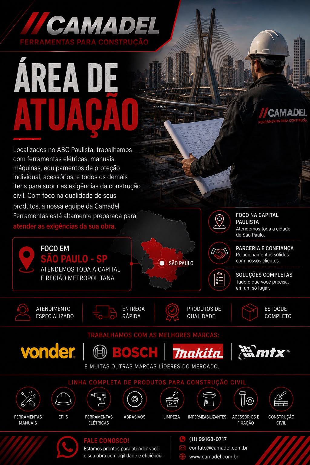 Profissional da construção em São Paulo