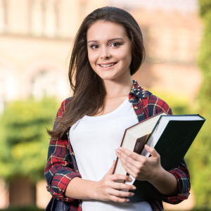 Student with books