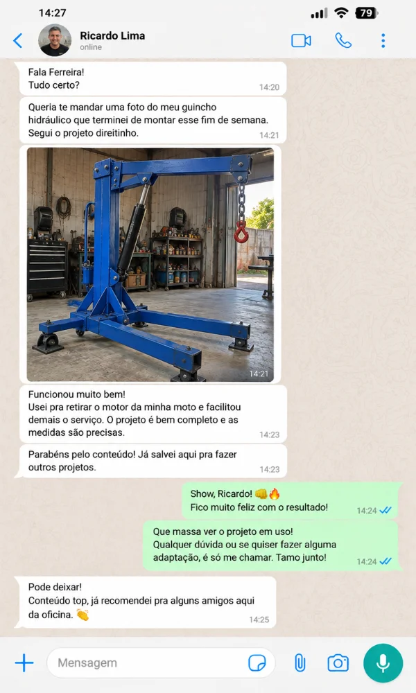 Depoimento do Ricardo Lima com guindaste azul