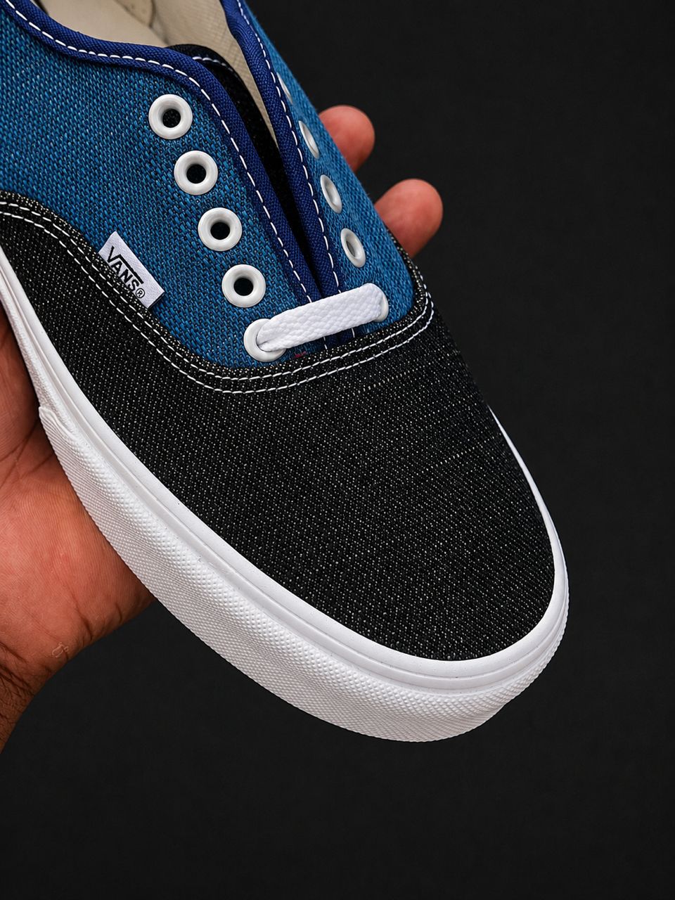 Vans Authentic Denim Blue Black - Vue 3
