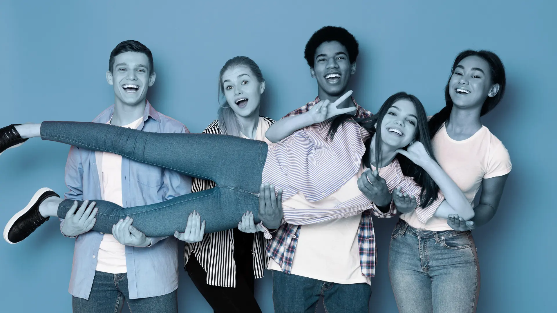 Teenagers in a supportive group