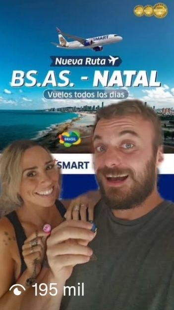 Reel viral: nueva ruta Bs. As. - Natal, vuelos todos los días