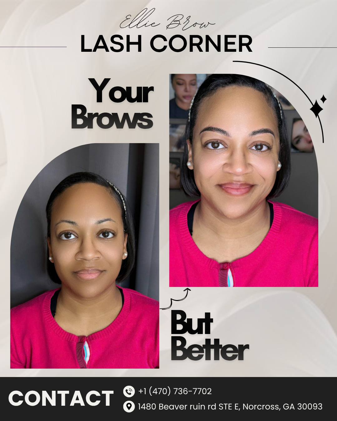 Ellie Brow Lash Corner client result