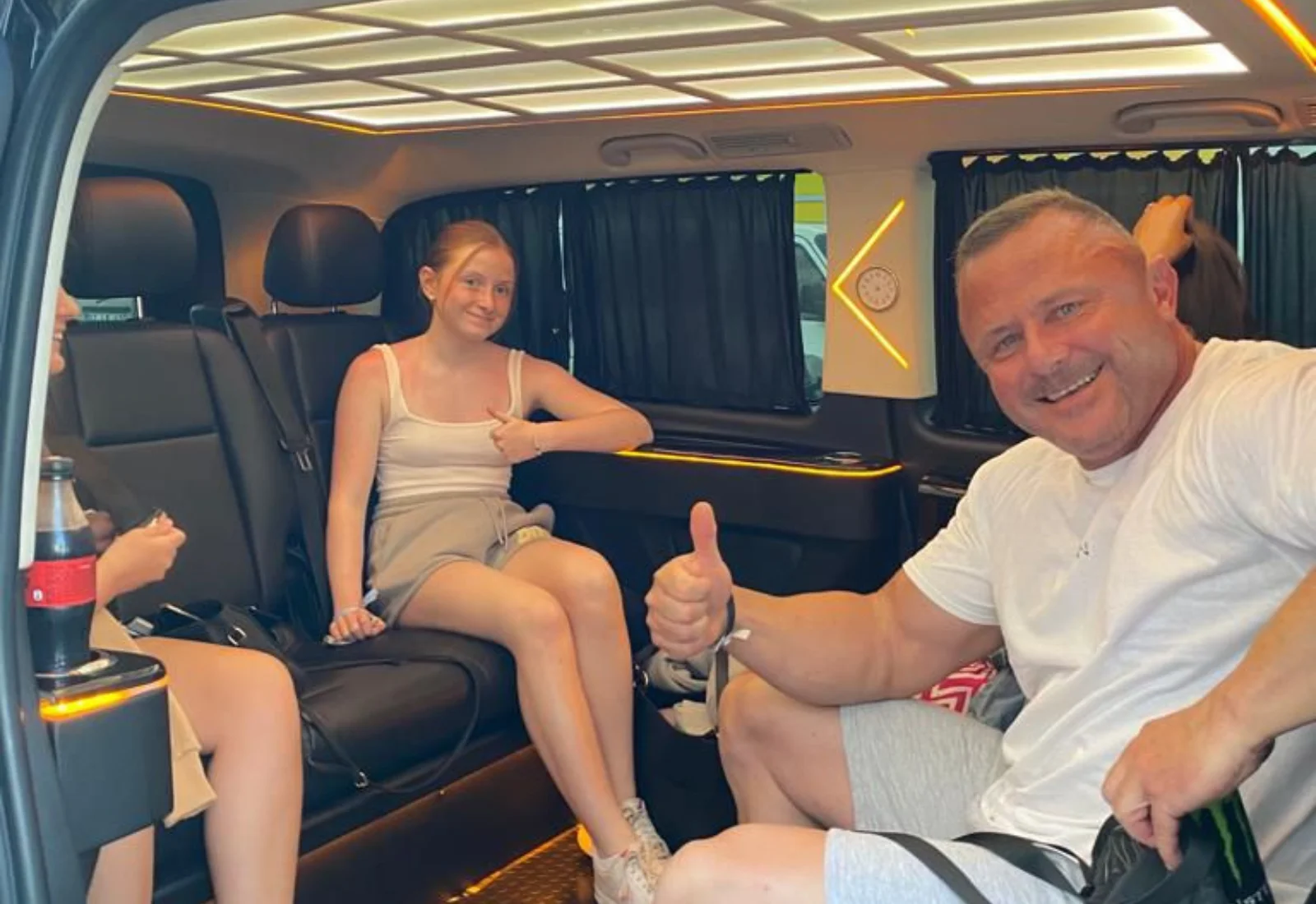 Father and daughter on transfer