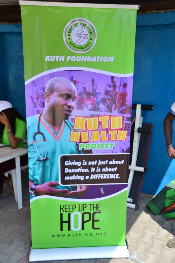 KUTH Health Project banner: 'Giving is not just about Donation. It is about making a DIFFERENCE.'
