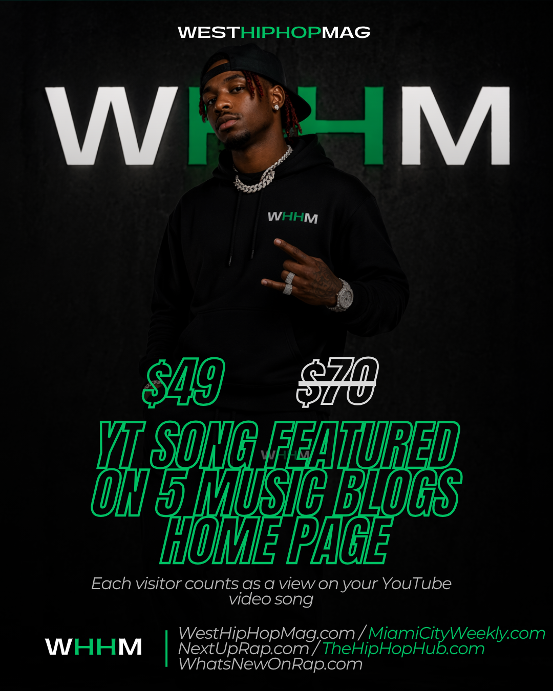 YT Song Featured on 5 Music Blogs Home Page – $49