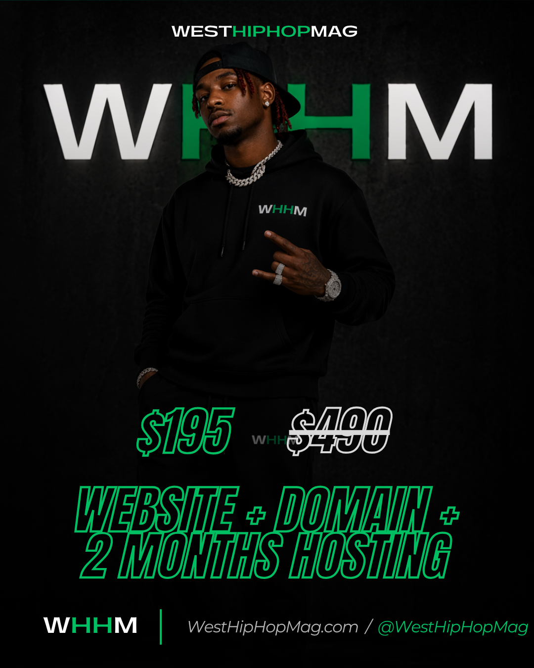 Website + Domain + 2 Months Hosting – $195