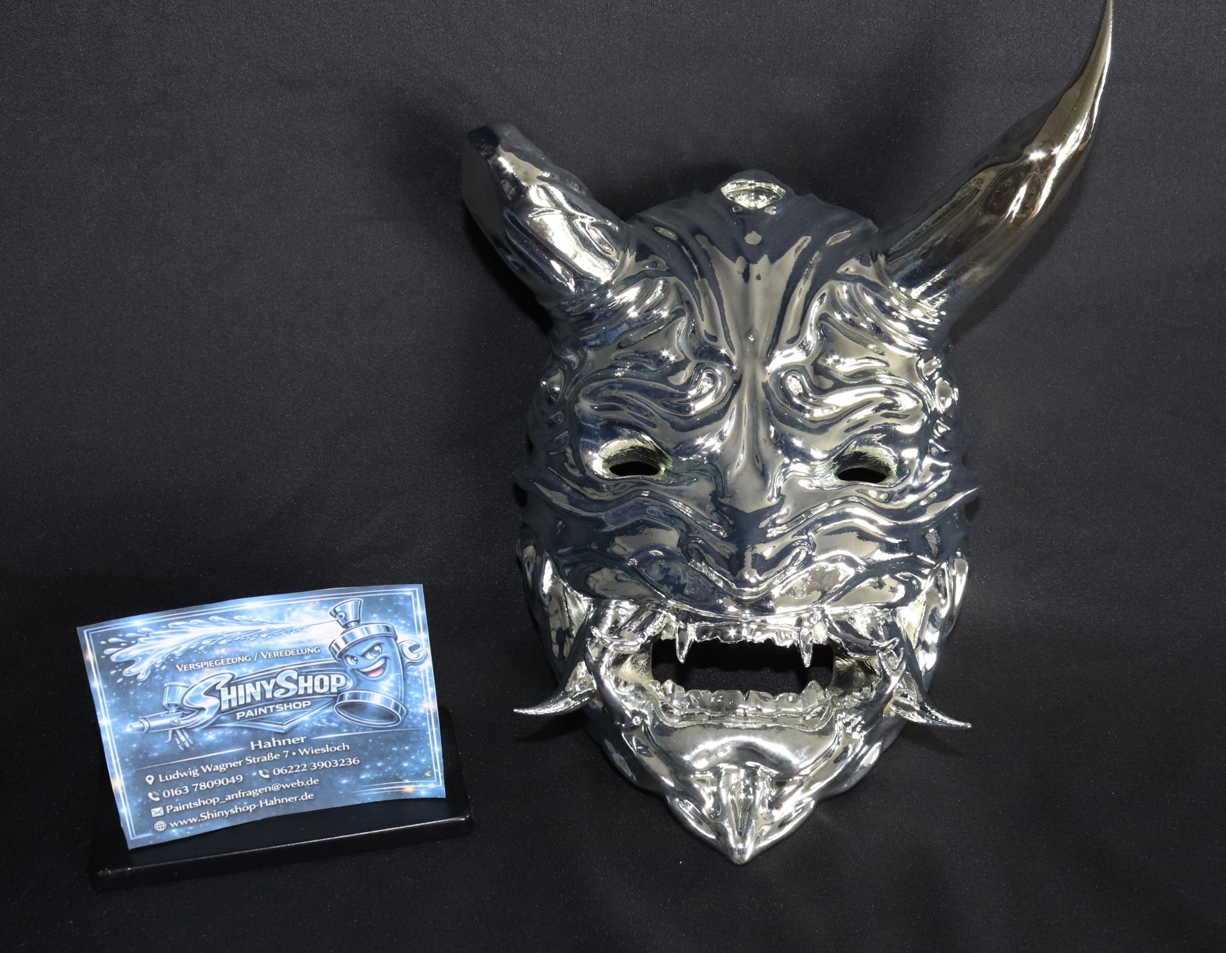 3D-Druck Maske in Chromlook