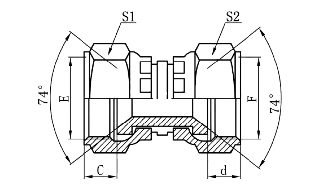 3J - JIC Female 74°Seat