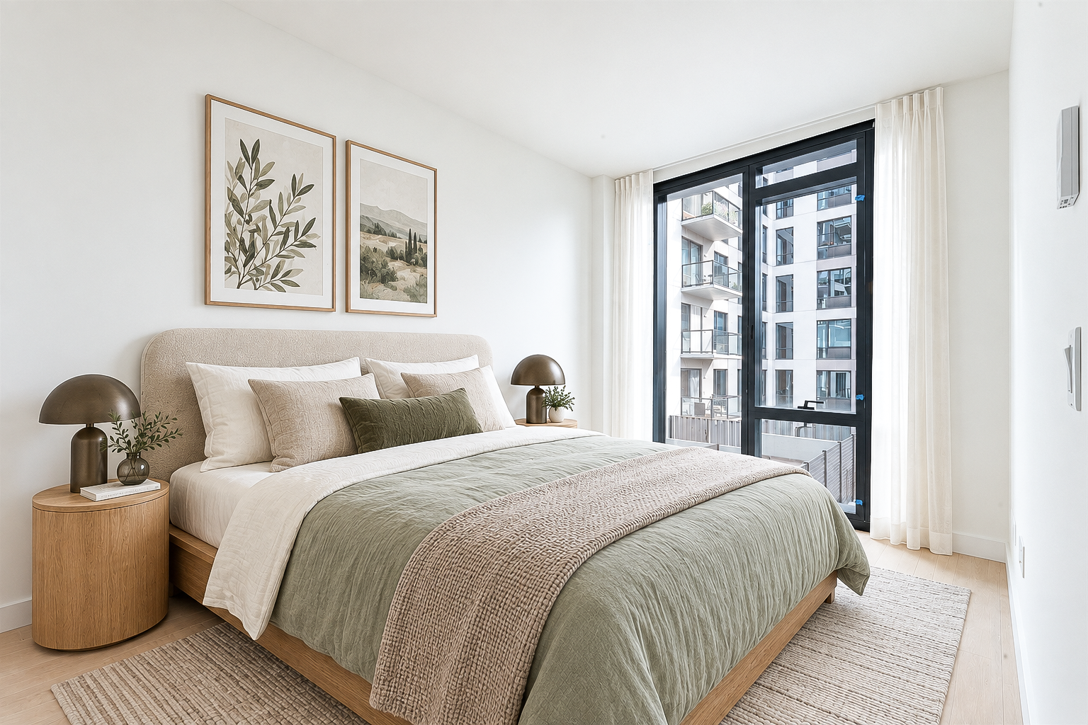 A luxurious Urban 21 bedroom with natural light and city views