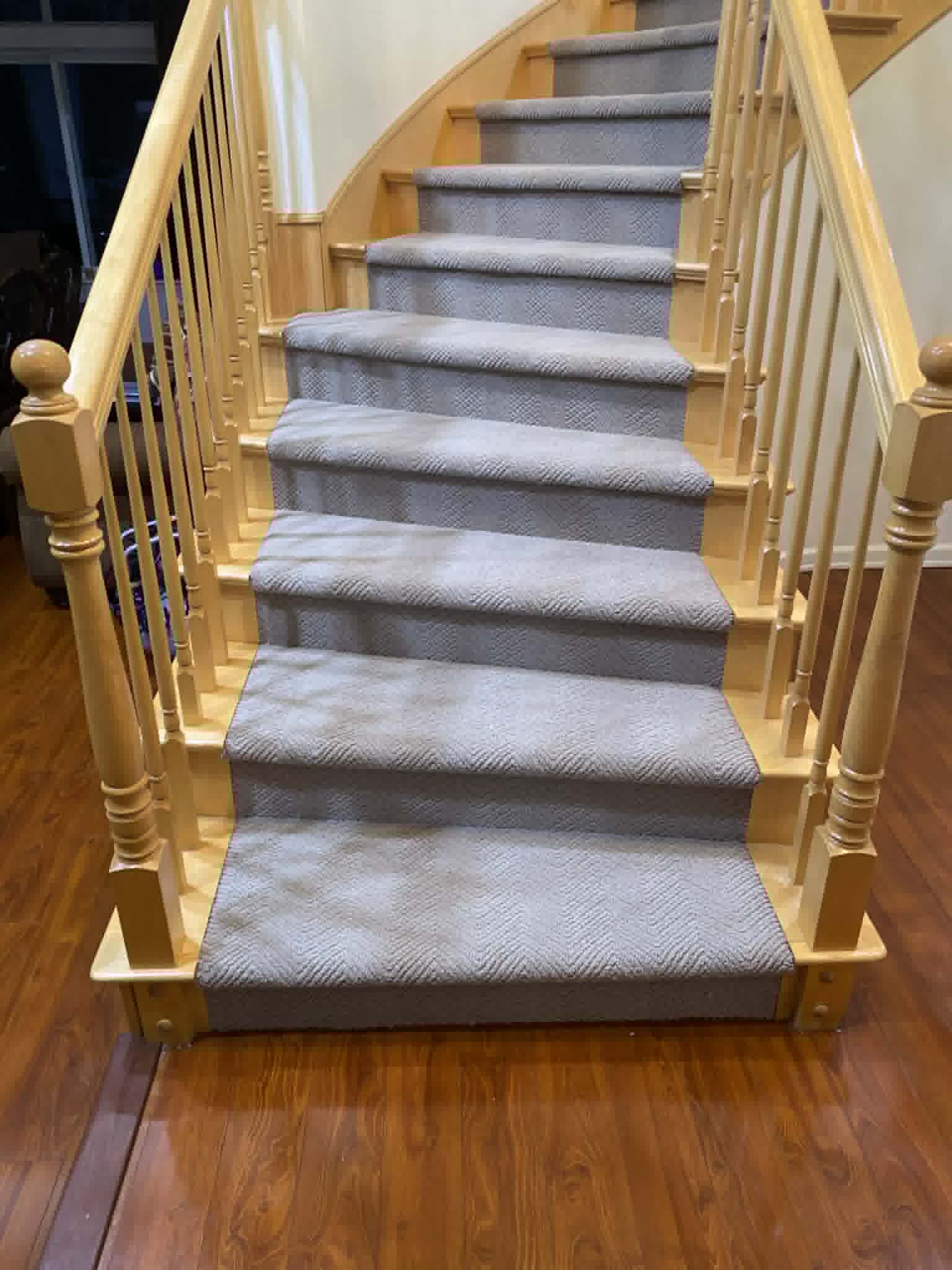 Stairs flooring installation by HP Carpets