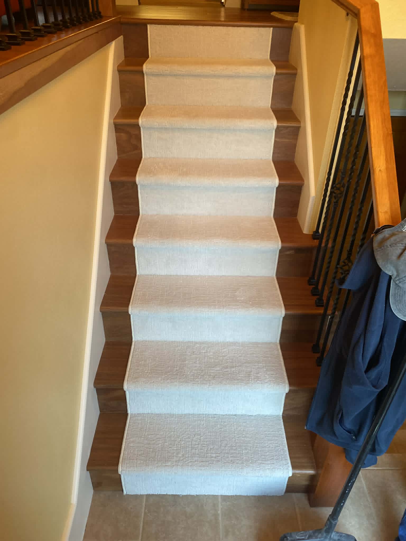 Stairs flooring installation by HP Carpets