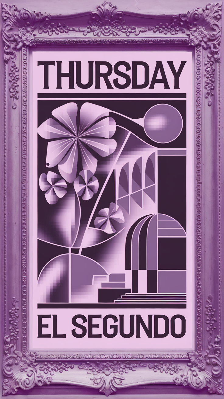 El Segundo Art Deco Design - Purple Geometric Pattern