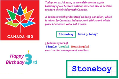 Stoneboy Inc. marks three fabulous years today
