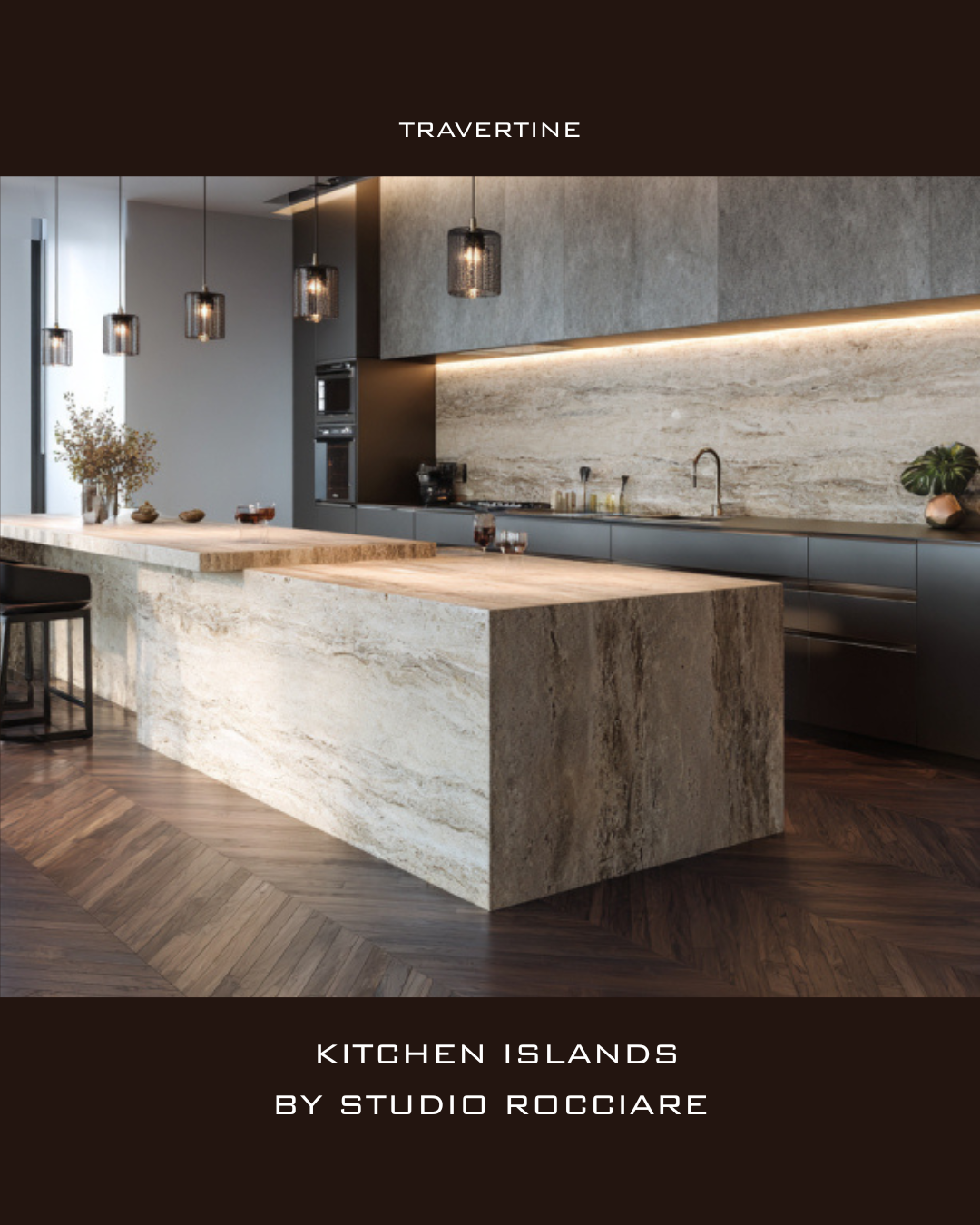 Travertine Kitchen Island