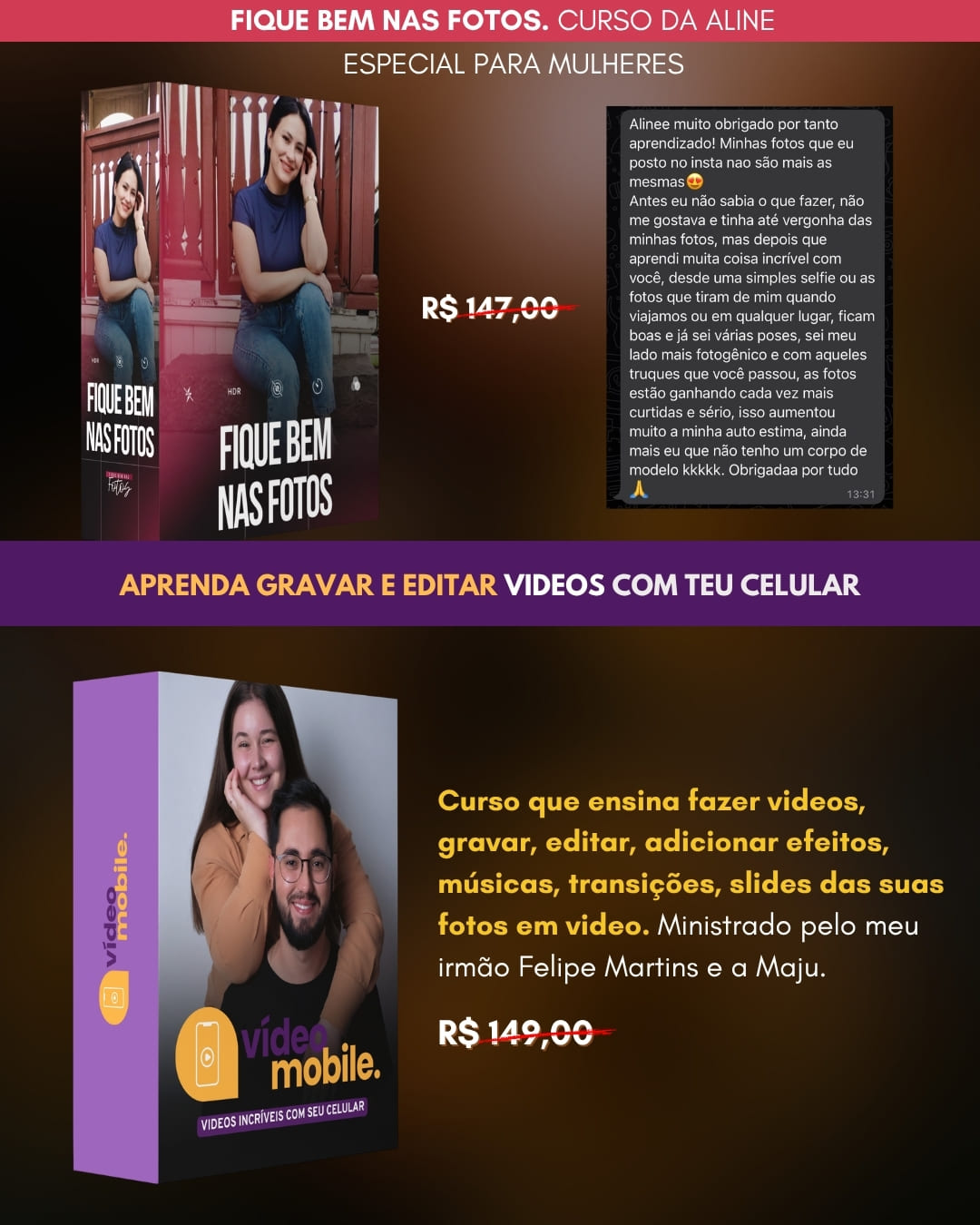 Fique Bem nas Fotos - Curso da Aline especial para mulheres e Vídeo Mobile