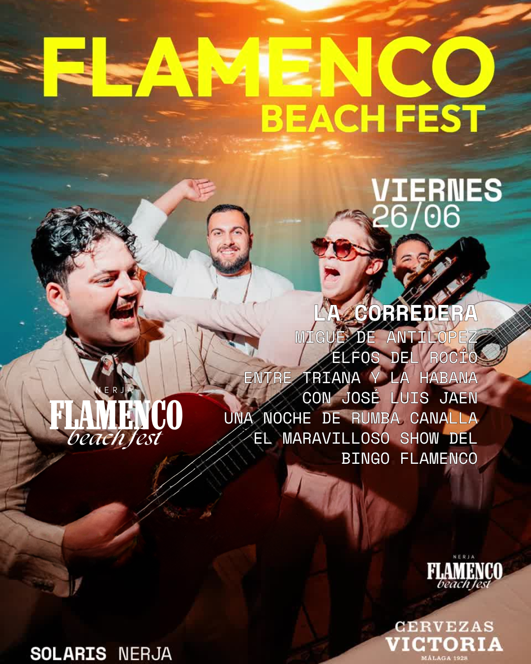 Cartel Flamenco Beach Fest Nerja 2026 La Corredera El Londro flamenco playa
