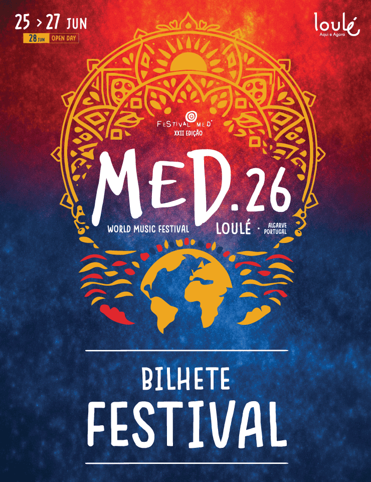 Festival MED 2026 poster - World Music Festival, Loulé, 25-27 June