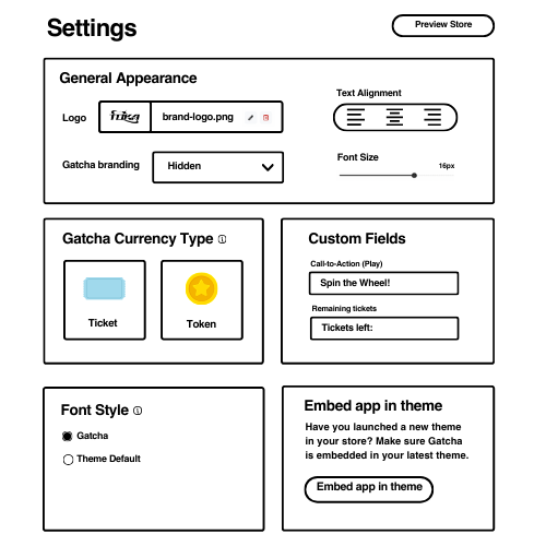 Gatcha Settings Configuration