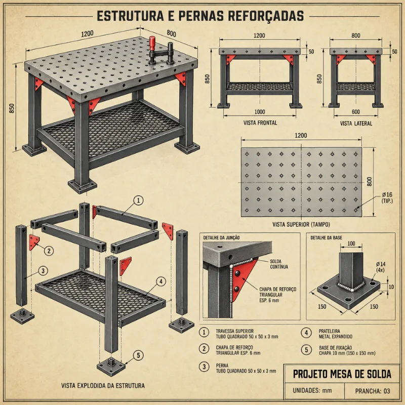 Estrutura e Pernas Reforçadas
