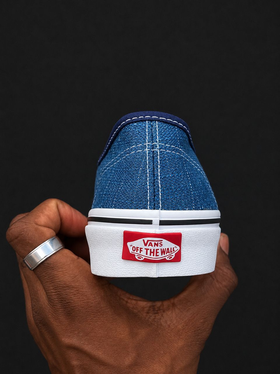 Vans Authentic Denim Blue Black - Vue 4