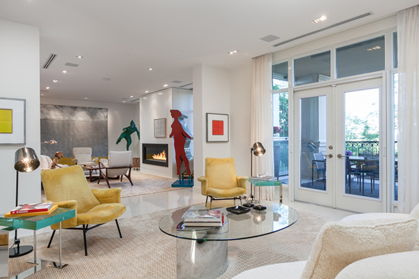 9 Jackes Ave - Modern living room with yellow chairs