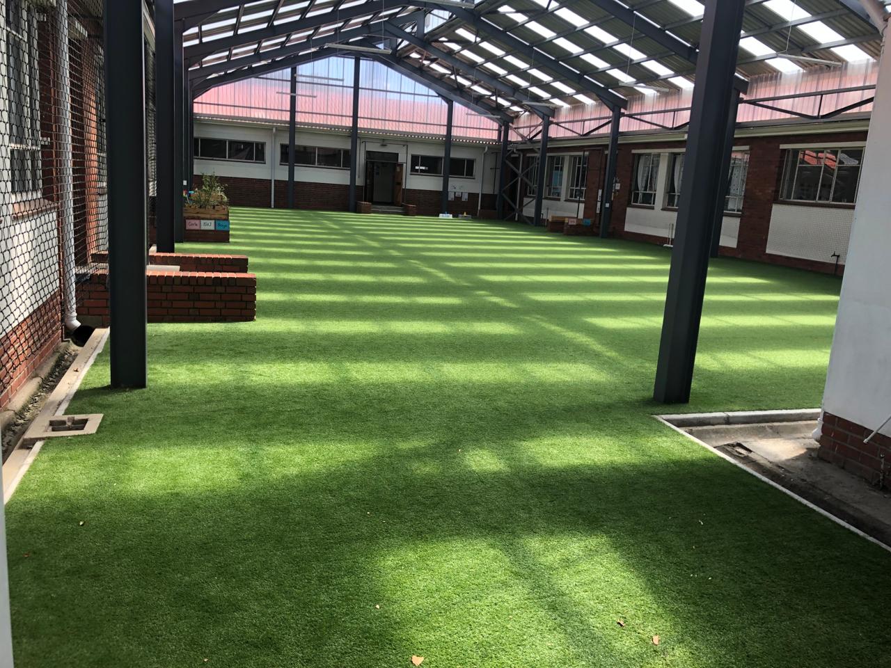 Dirty turf before cleaning