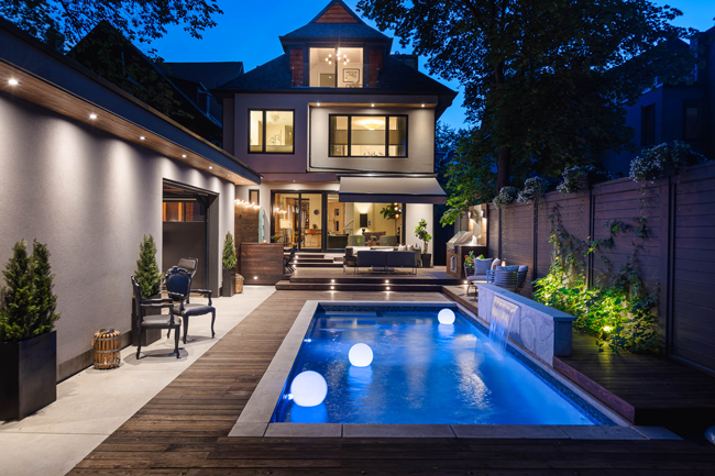 45 Admiral Road - Luxury home with pool at night