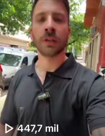 Reel viral: hombre hablando en la calle