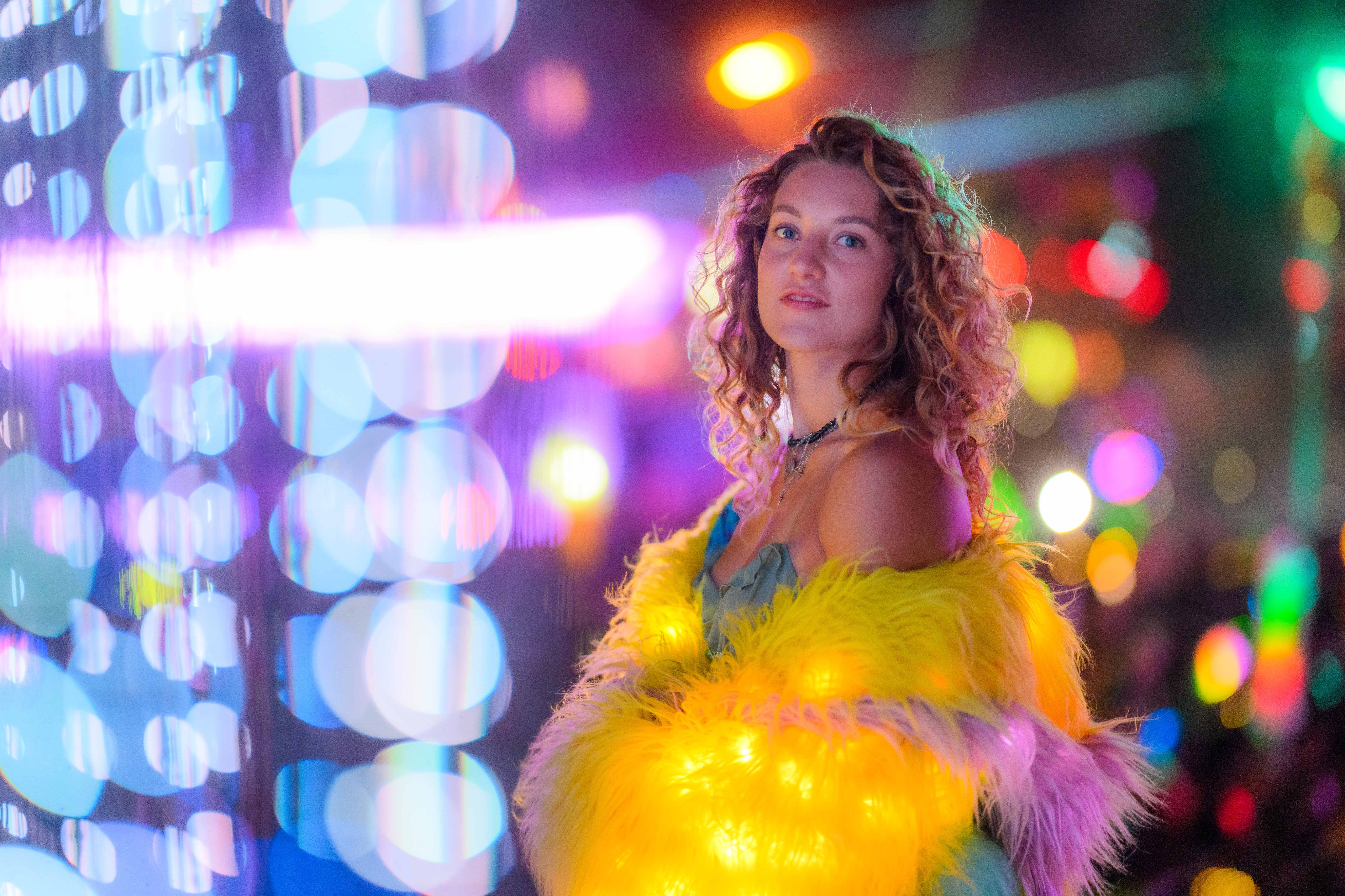 Irina Megerya - Portrait with colorful bokeh lights