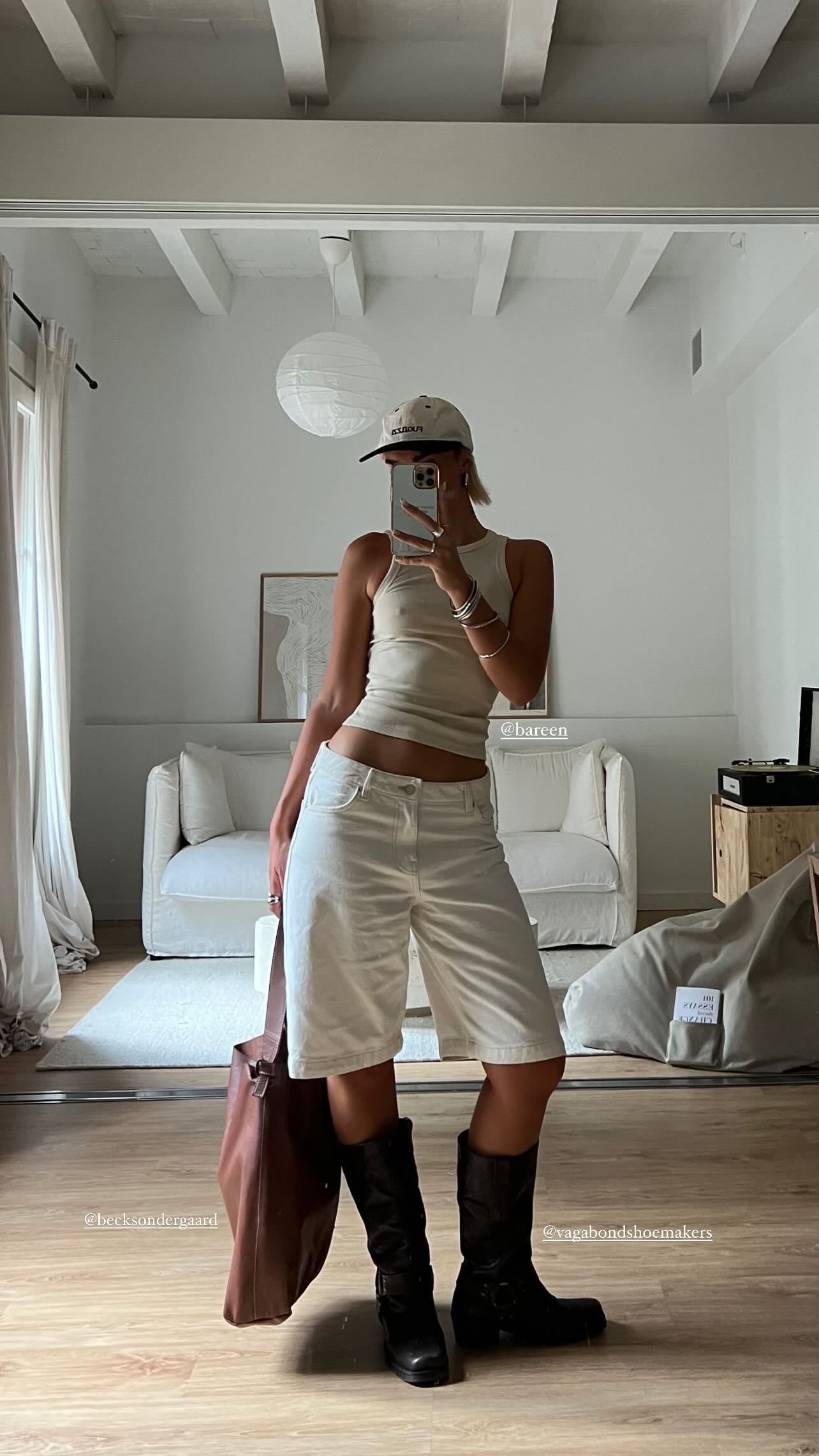 Minimalist fashion in white room