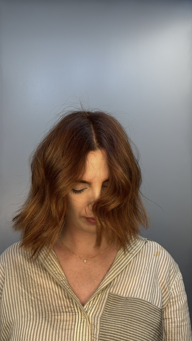 Copper wavy bob