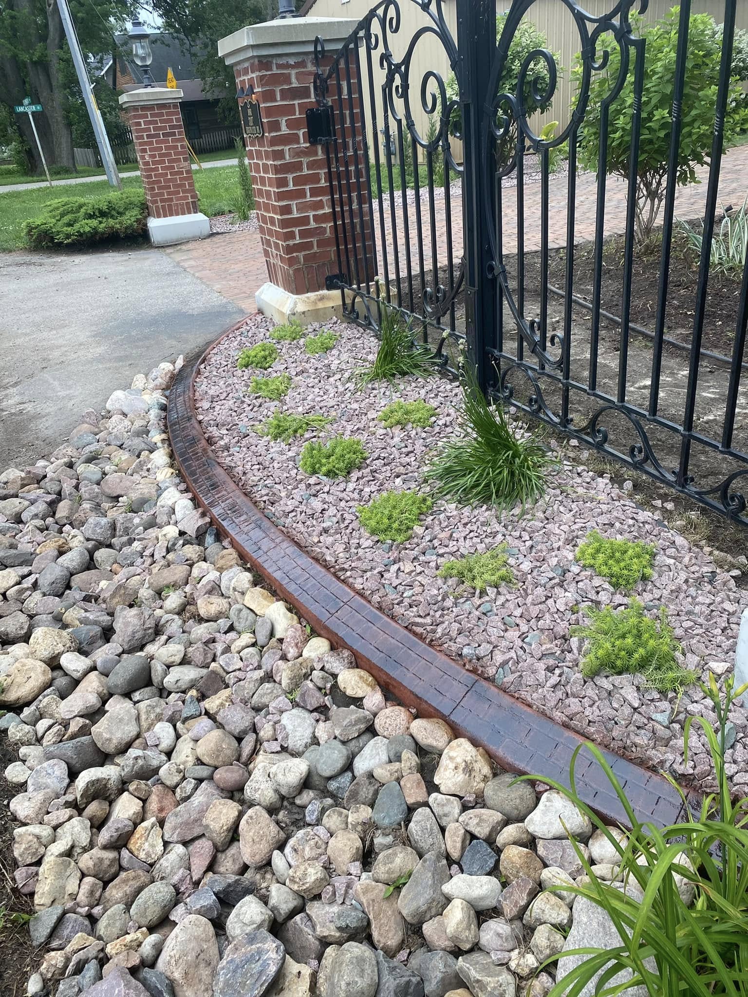 Decorative curbing installation