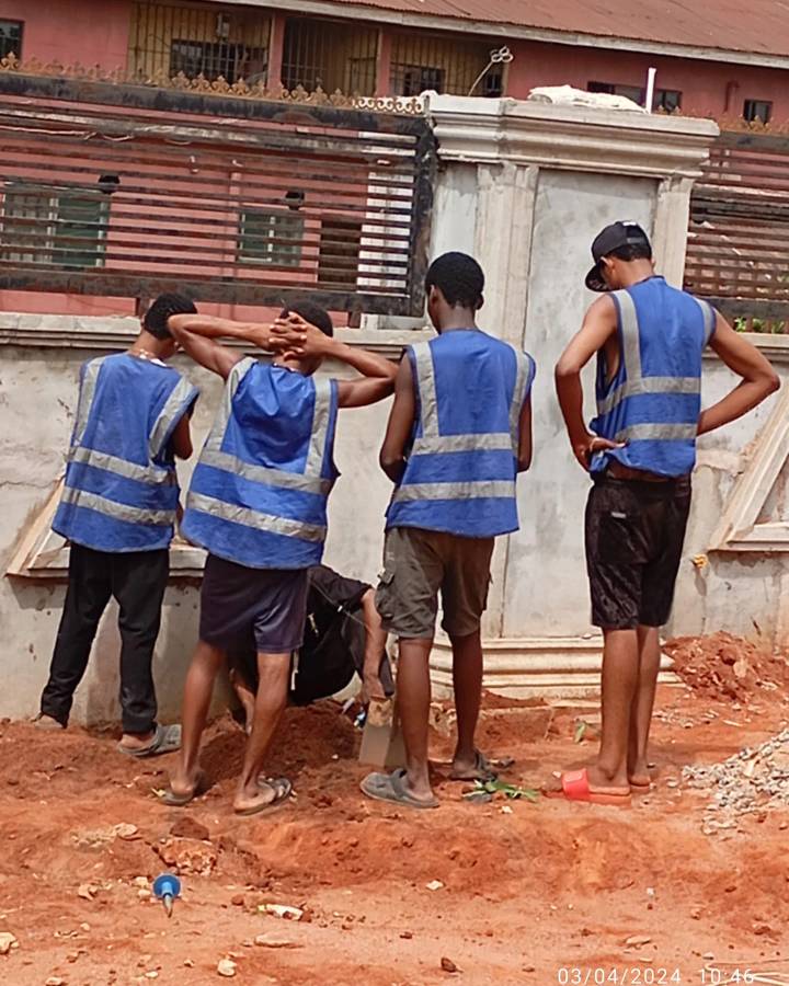 OLW team in blue safety vests at construction site