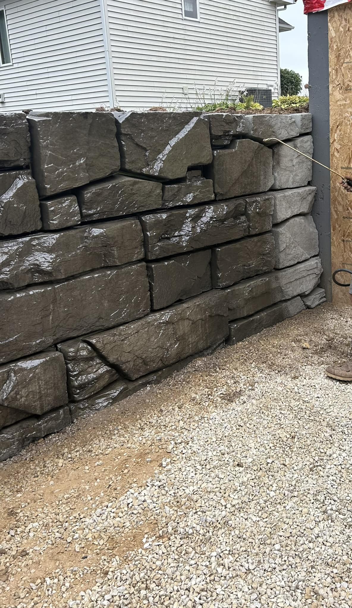 Professional retaining wall installation