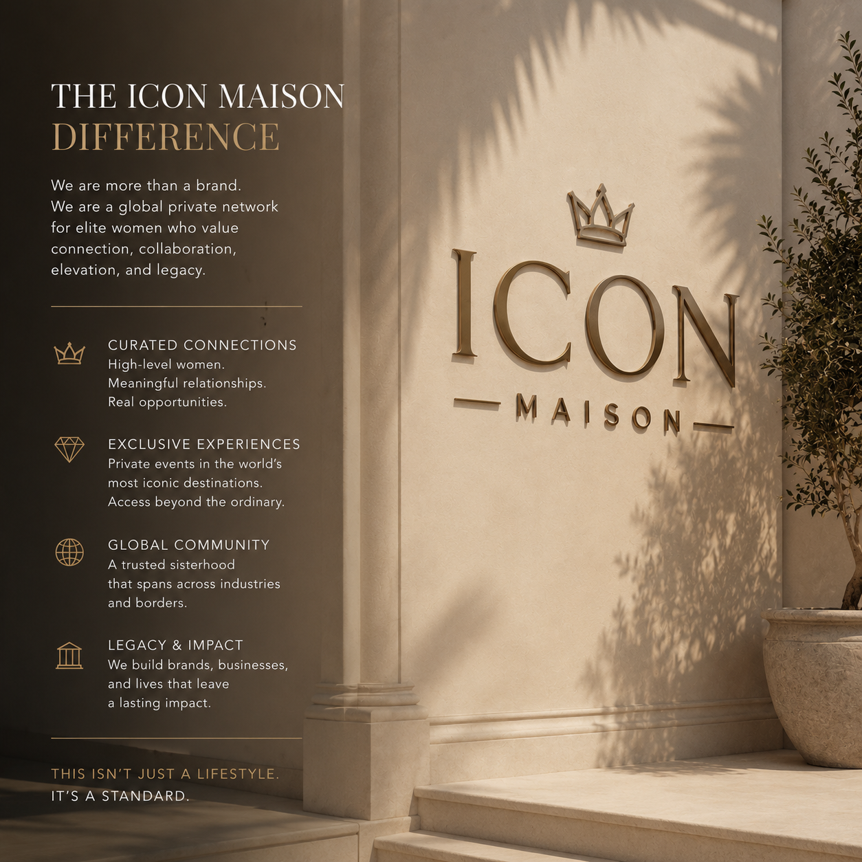 Icon Maison courtyard with logo