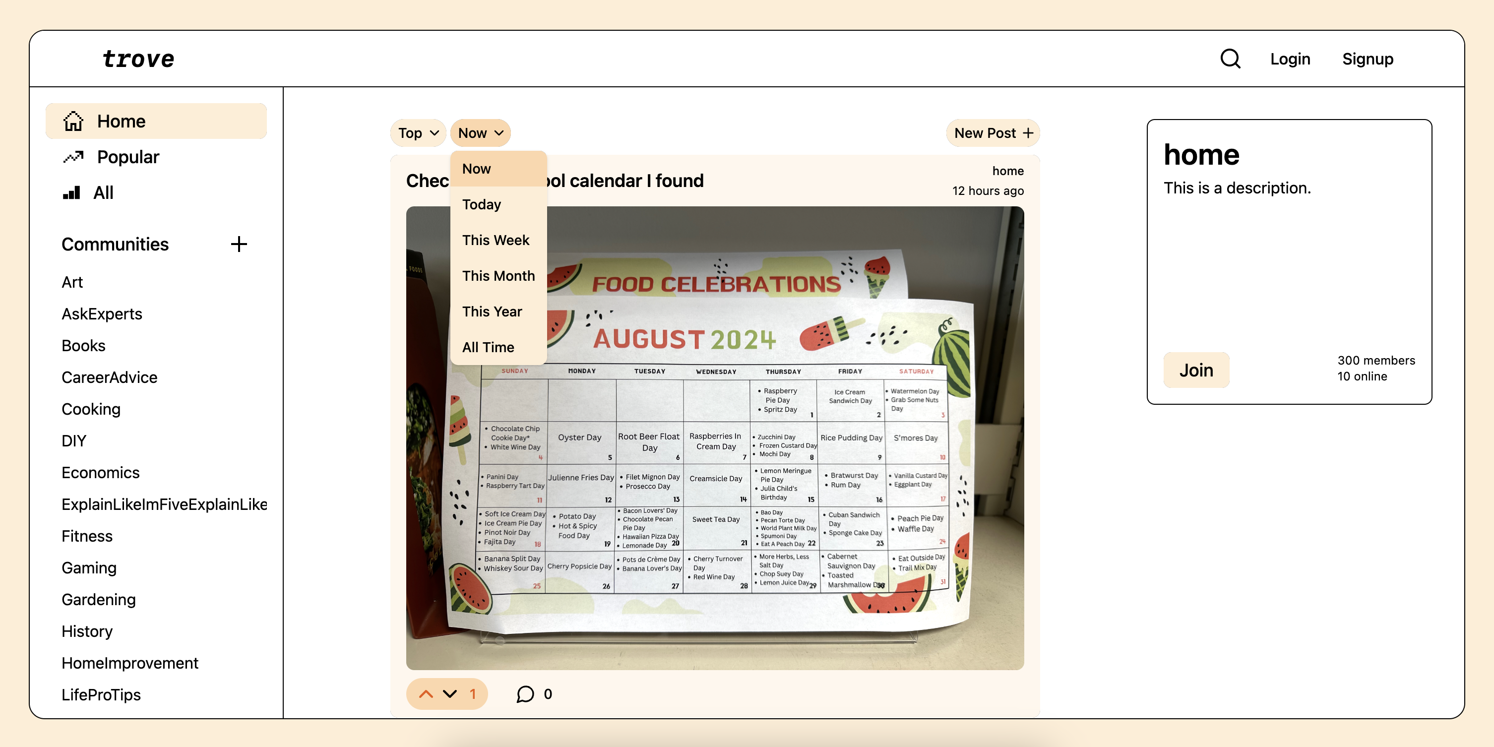 Food Celebrations Calendar