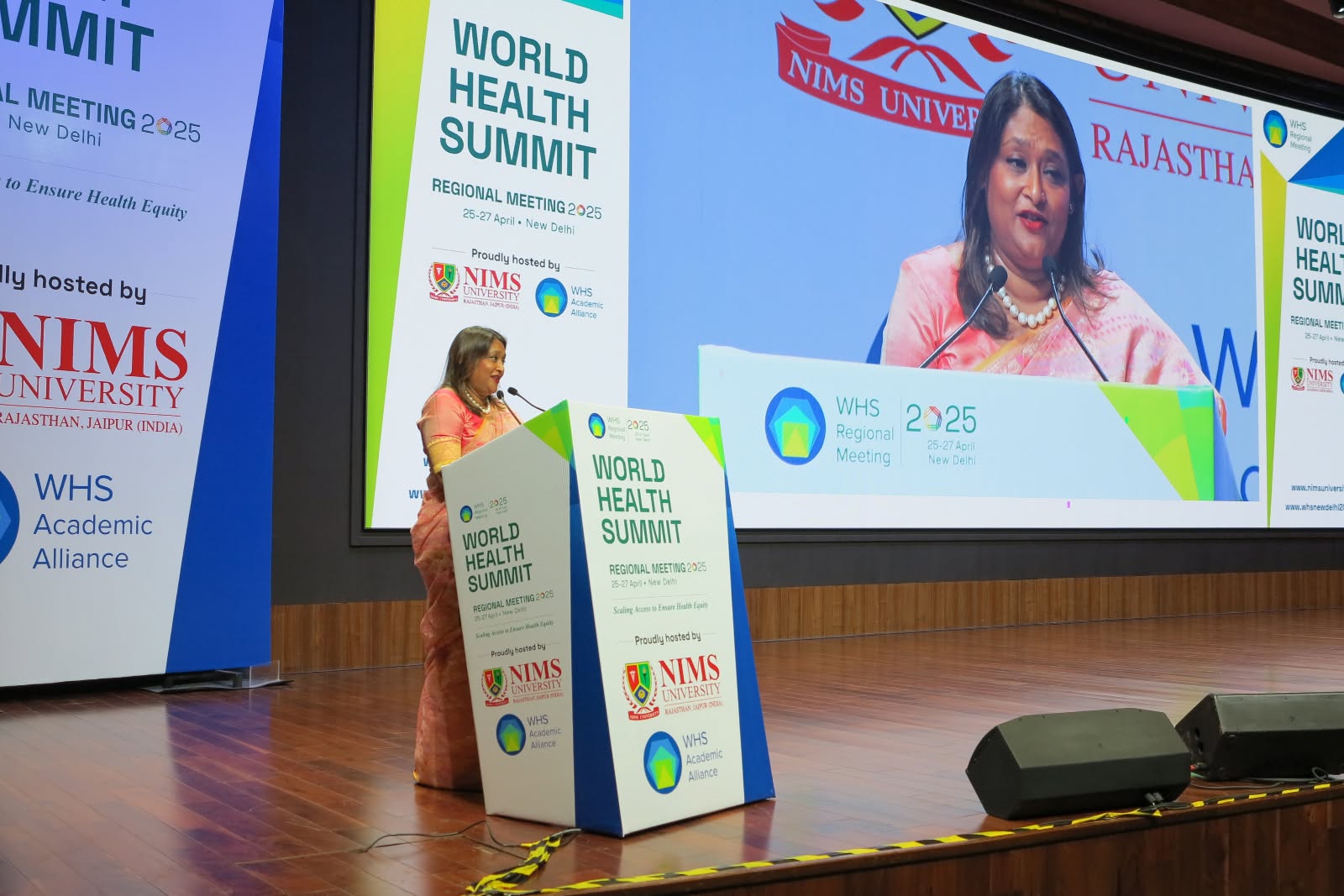 Saima Wazed speaking at the World Health Summit