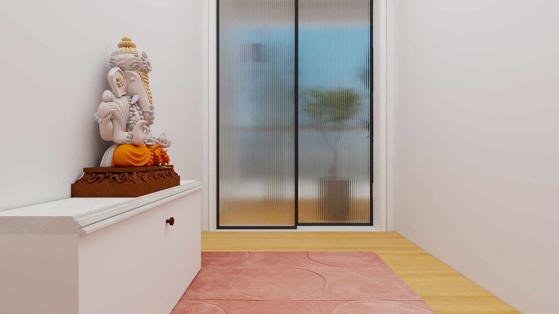 Pooja room with Ganesh statue
